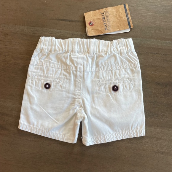 New Baby Mayoral White Faux Drawstring Short - Picture 2 of 2
